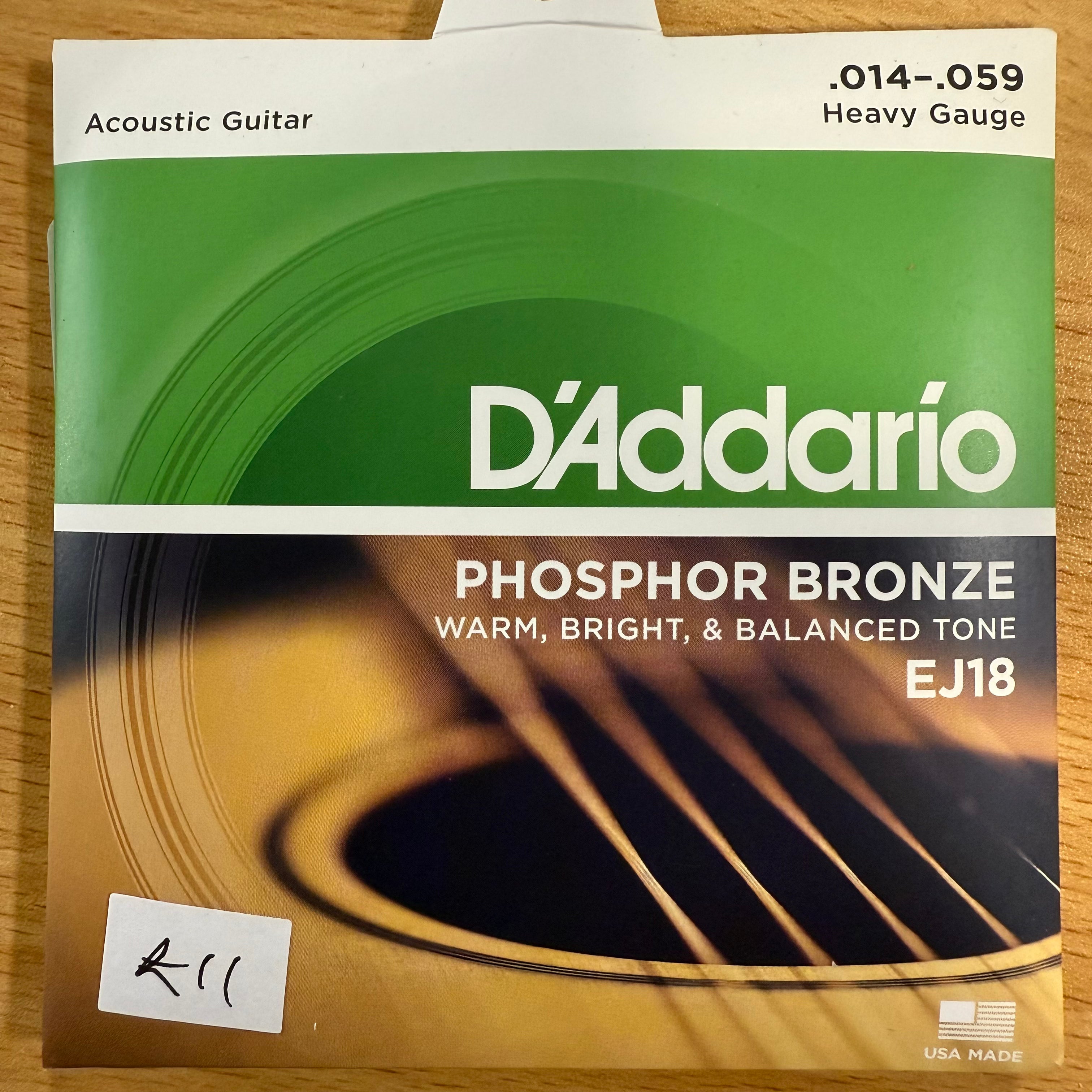 D'Addario EJ18 Phosphor Bronze, Heavy, 14-59