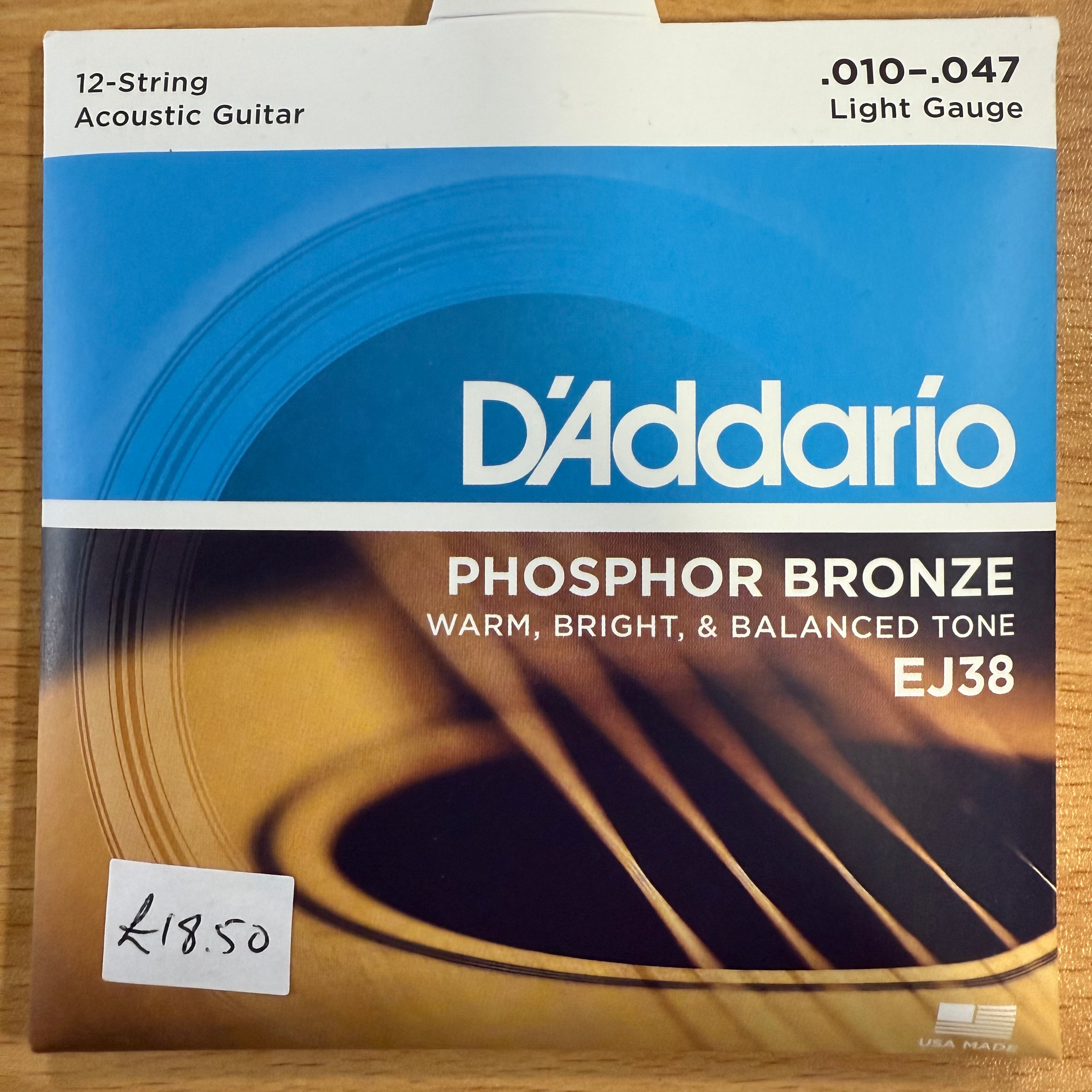 D'Addario EJ38 12-String Phosphor Bronze, Light, 10-47