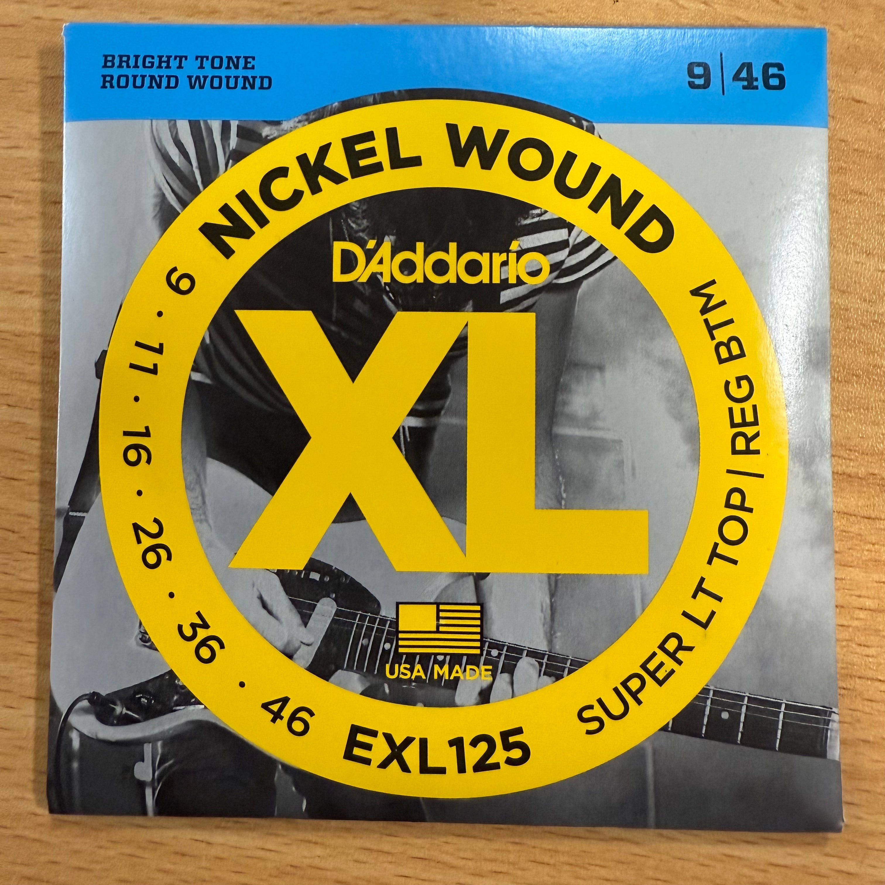 D'Addario EXL125 Nickel Wound 9-46 Electric Guitar Strings, Custom Light