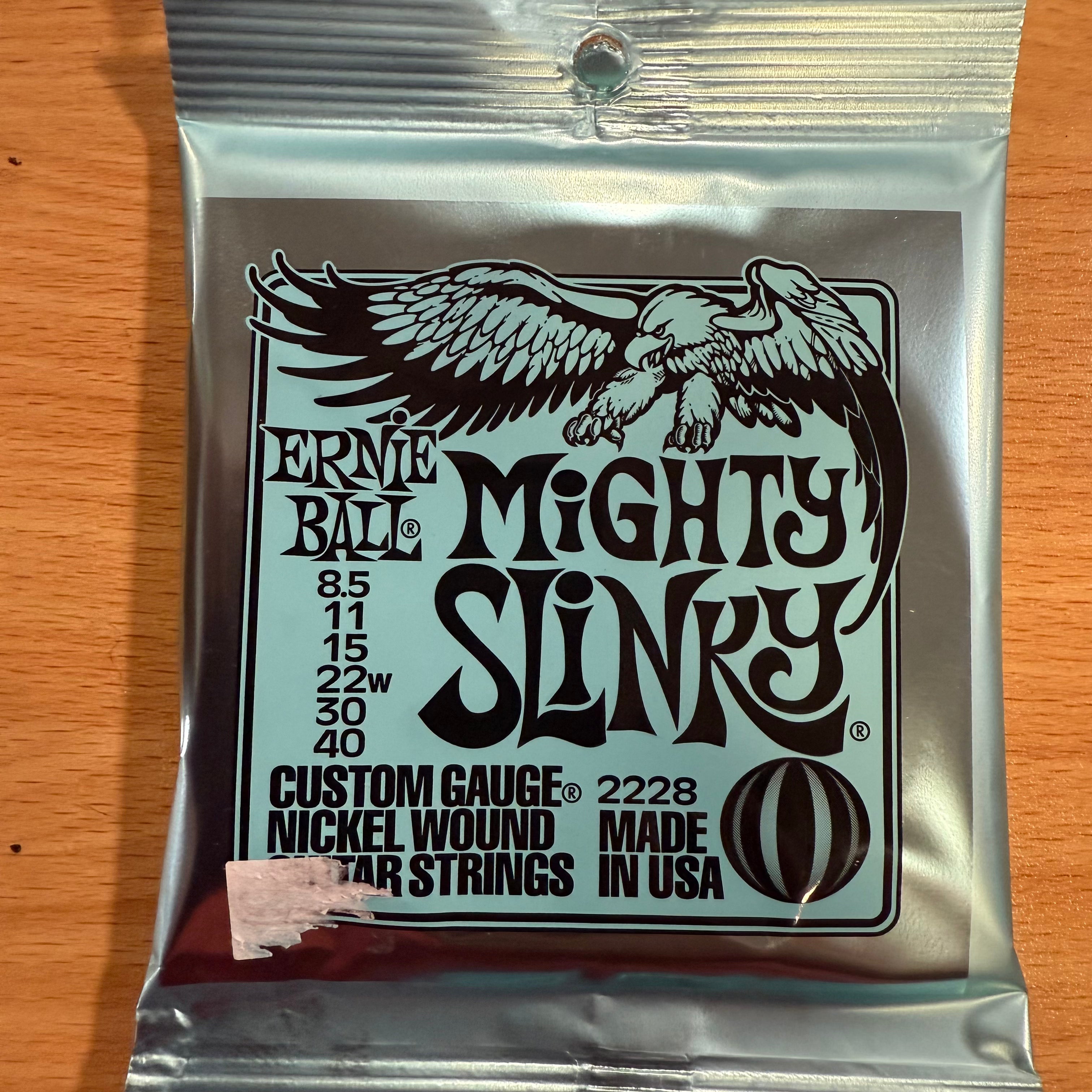 Ernie Ball P02228 Mighty Slinky Nickel Wound Electric Guitar Strings (8.5-40)