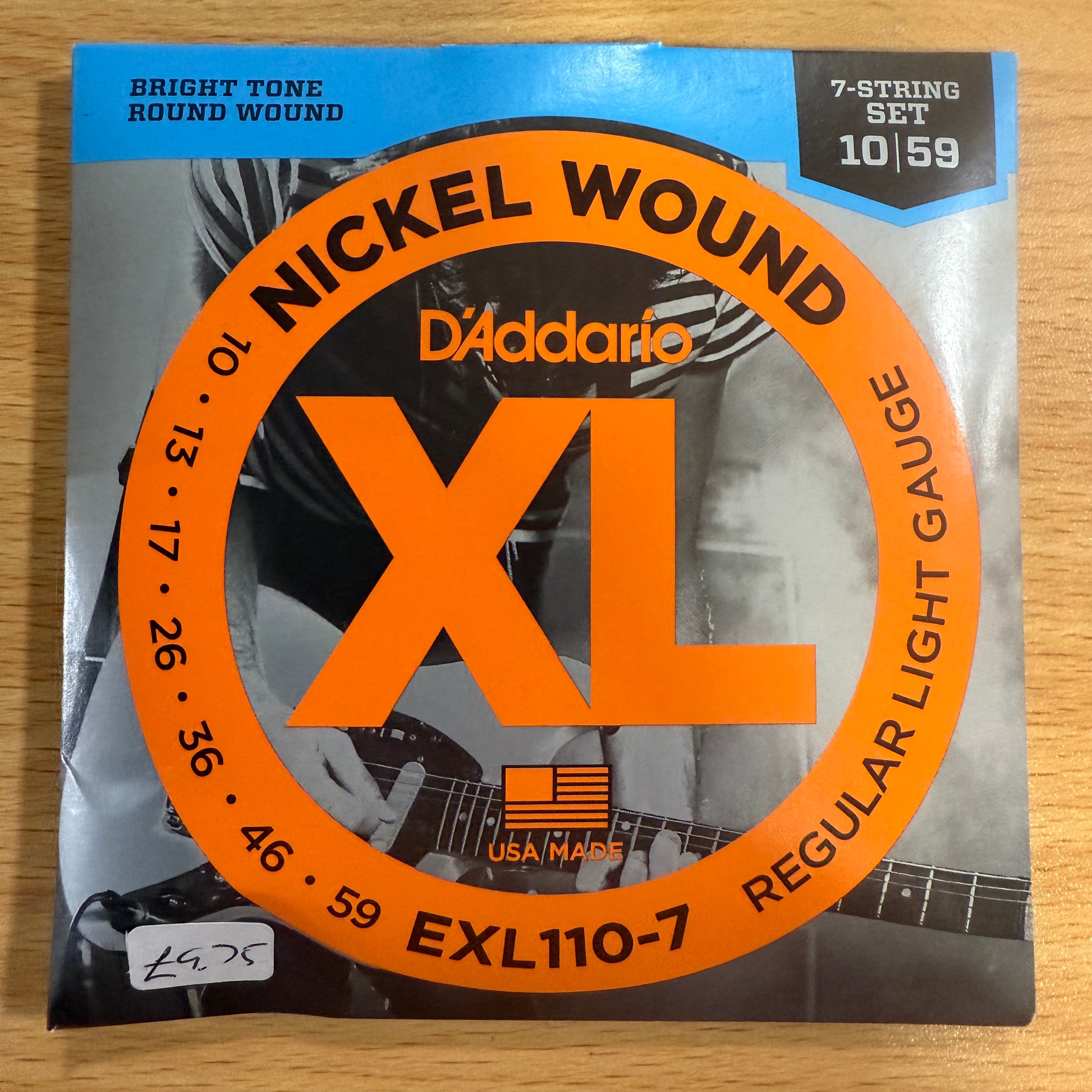 D'Addario EXL110-7 7-String Electric Guitar String Set, Regular Light