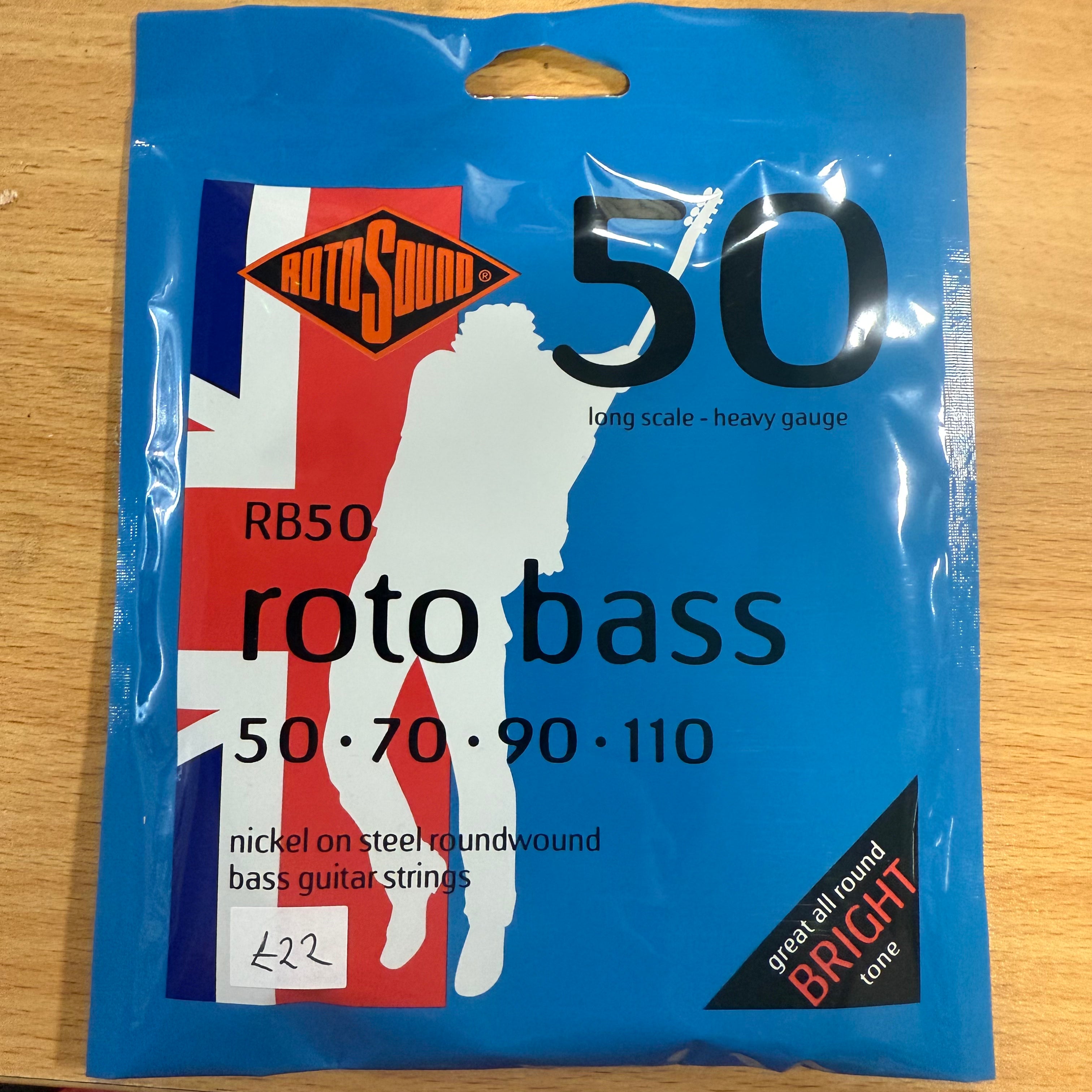 Rotosound ROTO BASS Nickel Round Wound 50-110 Bass Guitar Strings, Long Scale [RB50]