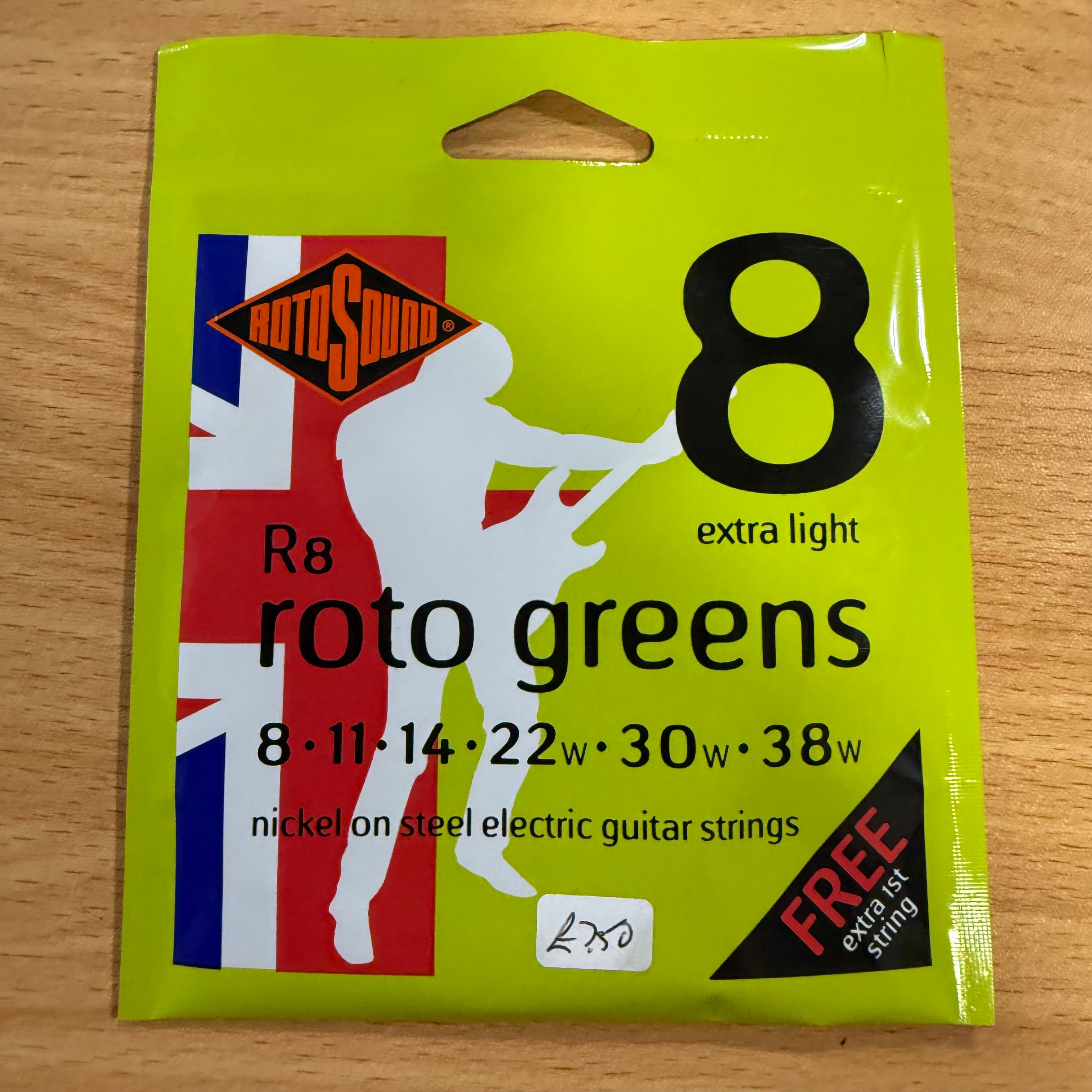 Rotosound R8 Roto Greens 008 - 038w Electric Guitar Strings