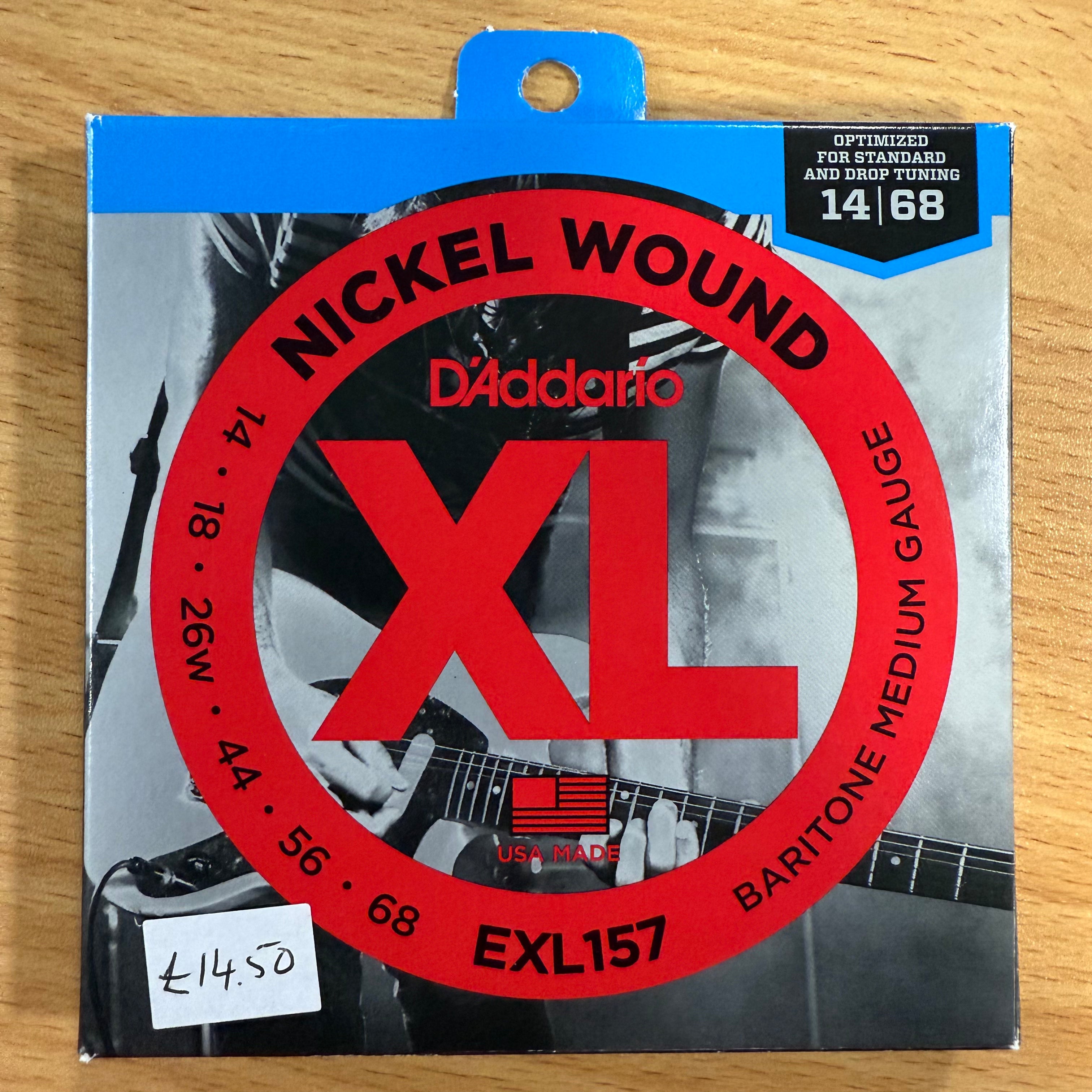 D'Addario EXL157 Nickel Wound 14-68 Baritone Electric Guitar Strings, Medium