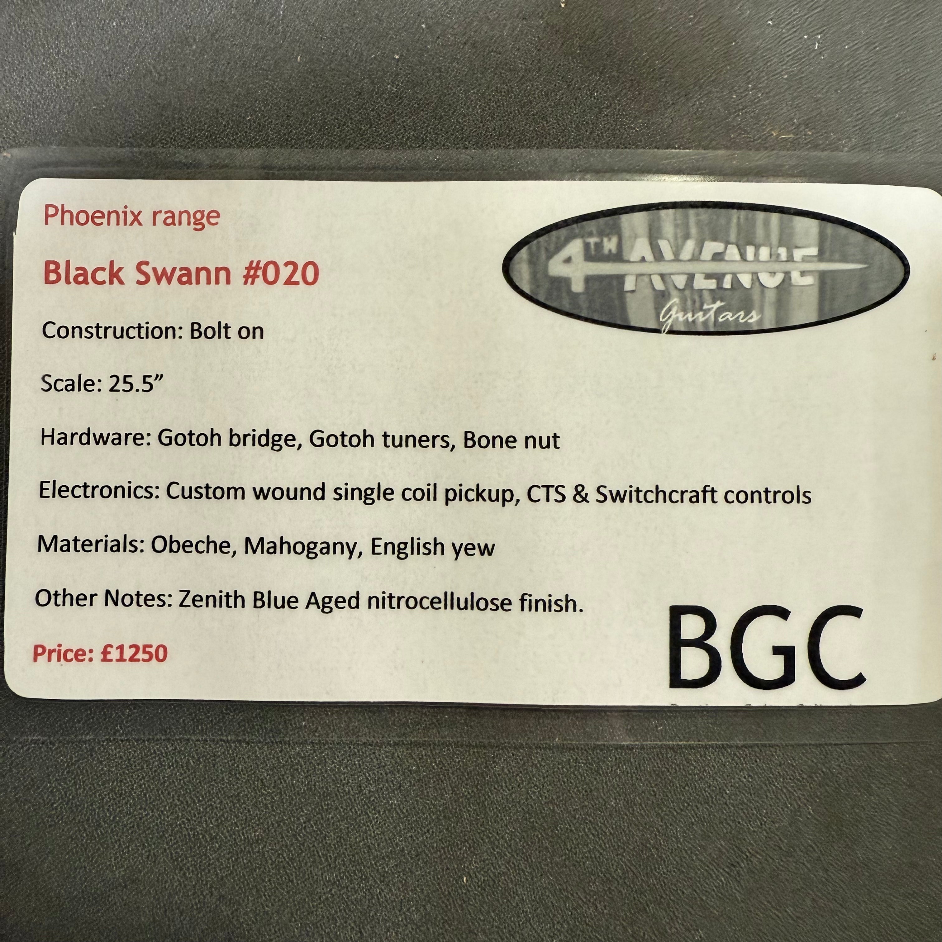 4th Avenue Guitar Black Swan