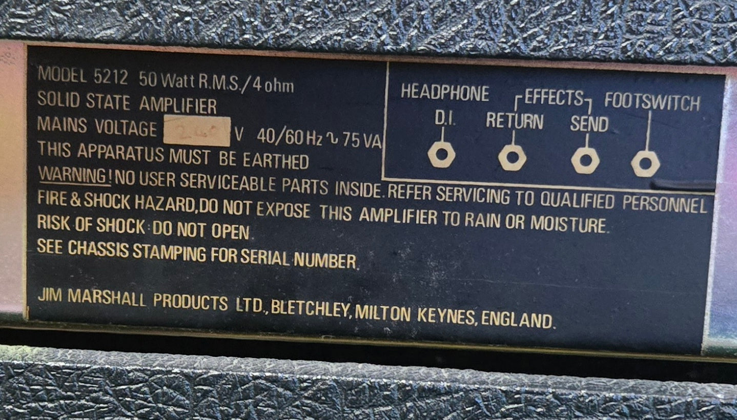 Pre loved Marshall 5212 50w Split Channel Reverb